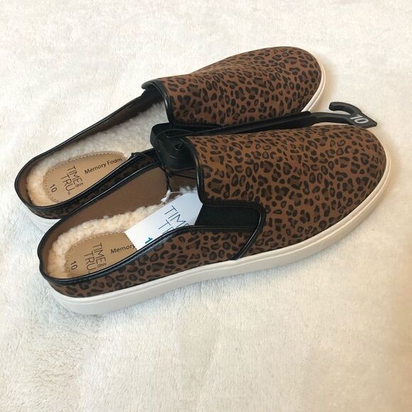 Women’s Leopard Print Casual Twin Gore Mule Slip on Shoes Size 10 - Picture 7 of 8